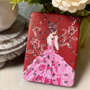3249 Pink Dress Silhouette Fashion Pocket Mirror